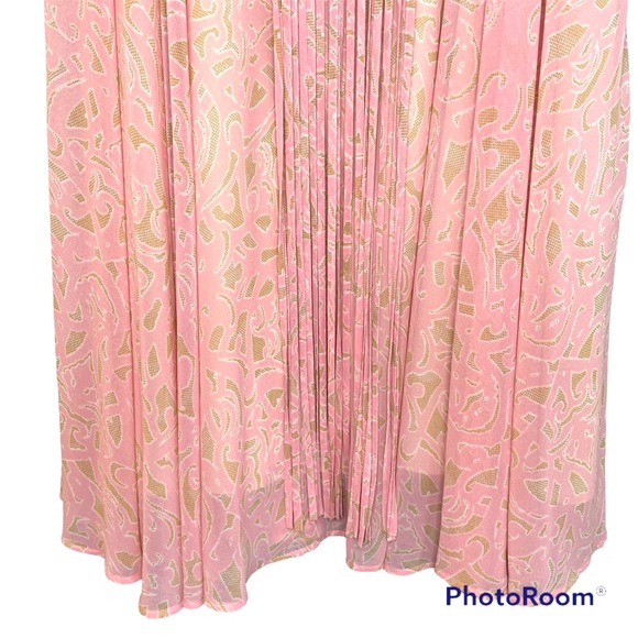 SOLD Soft Surroundings St Germain Pink Georgette Fringe Maxi Skirt Medium - Picture 8 of 16